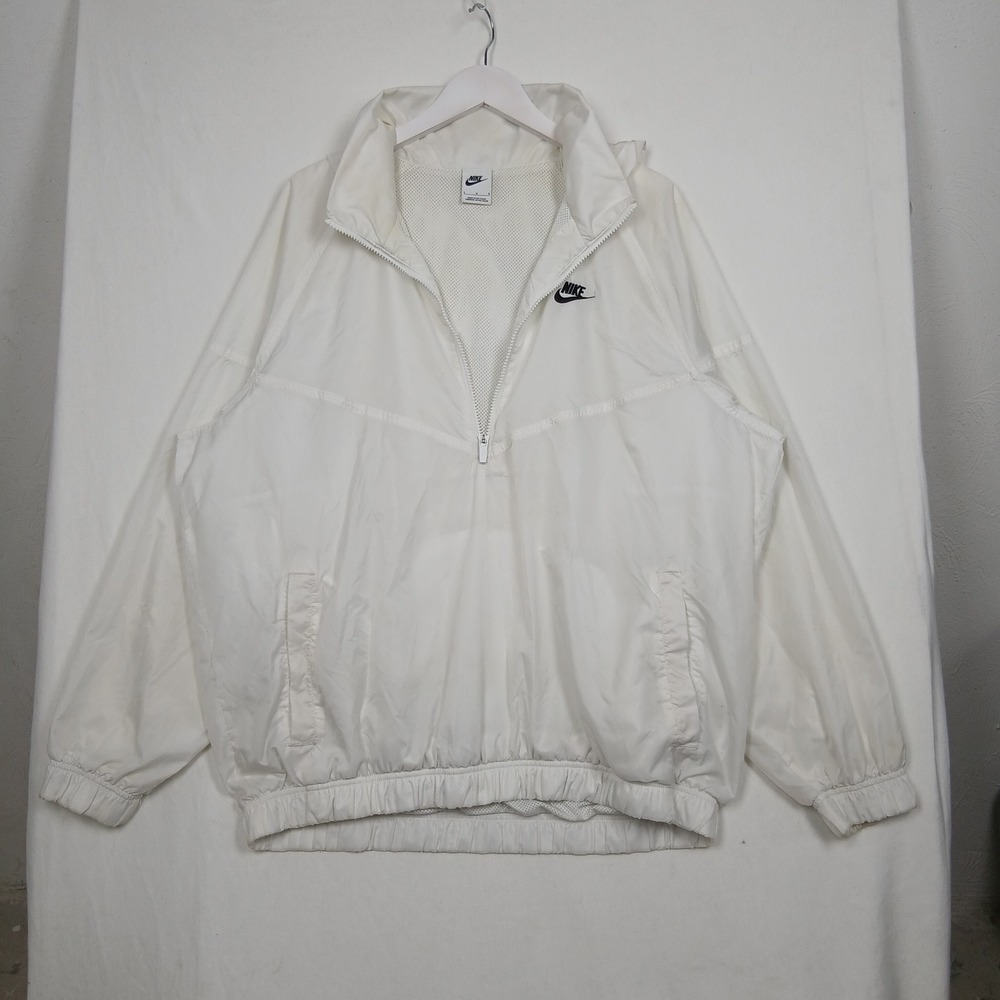 Nike Sportswear Windrunner Half Zip Anorak Jacket White Mens Large Pullover